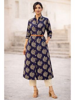 SUTRA CLOTHING - Purple Cotton Printed Kurta with Pant
