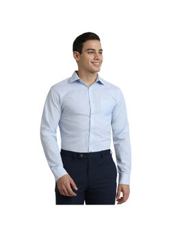 Park Avenue - Slim Fit Stripes Medium Blue Shirt