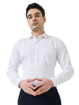 Park Avenue - Slim Fit Solid White Shirt