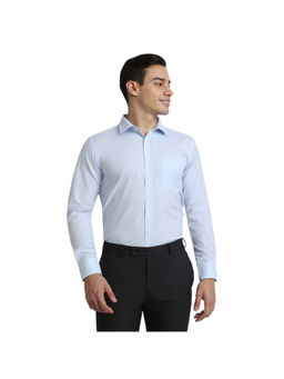 Park Avenue - Slim Fit Solid Medium Blue Shirt