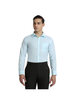 Park Avenue - Slim Fit Solid Medium Petrol Light Aqua Shirt