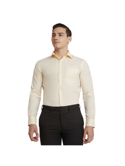 Park Avenue - Slim Fit Solid Medium Yellow Shirt