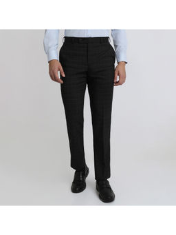 Park Avenue - Regular Fit Checks Black Trousers