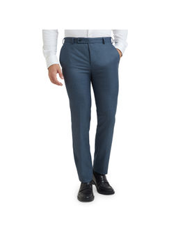 Raymond - Slim Fit Checks Dark Blue Trousers