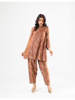 Amrood - Mocha Mousse Banarasi Co-Ord Set