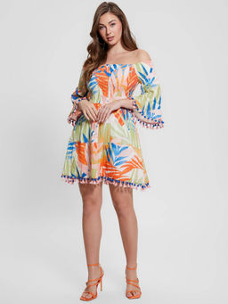 Guess - Multi Cotton Blend Printed A-Line Mini Dress