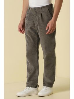 Allen Solly - Brown Casual Textured Trousers