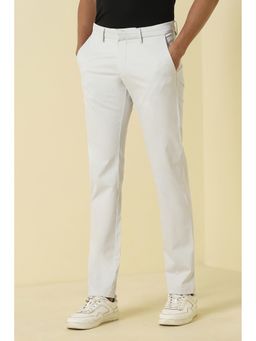 Allen Solly - White Casual Solid/Plain Trousers