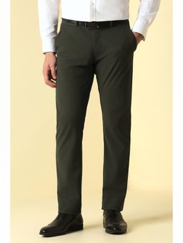 Allen Solly - Olive Formal Solid/Plain Trousers