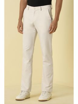 Allen Solly - Cream Casual Solid/Plain Trousers