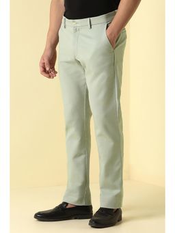 Allen Solly - Green Casual Solid/Plain Trousers