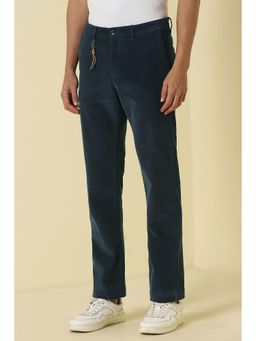 Allen Solly - Navy Blue Casual Textured Trousers
