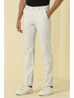 Allen Solly - White Casual Textured Trousers