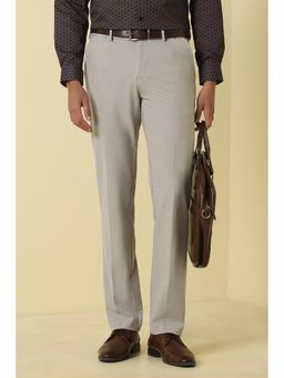 Allen Solly - Beige Formal Textured Trousers