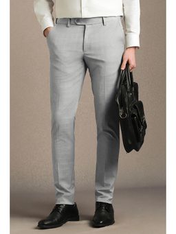 Louis Philippe - Grey Formal Textured Trousers