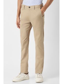 Peter England - Beige Casual Textured Trousers
