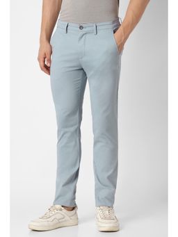 Peter England - Blue Casual Solid/Plain Trousers