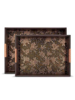 Freelance - Artificial Leather Manhattan,Bed Breakfast Serving Tray (Set of 2), with Handles