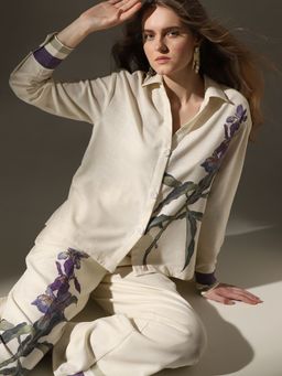 VERO MODA - Beige Floral Co Ord Shirt