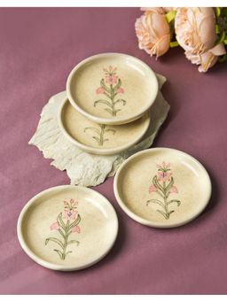 Fabindia - Beige Nirja Ceramic Snack Plate (Pack Of 4)