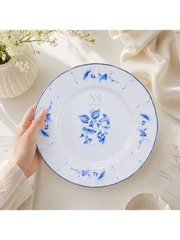 NFI Essentials - 10 Inch Ceramic Quarter Elegant Floral Design Serving Plate