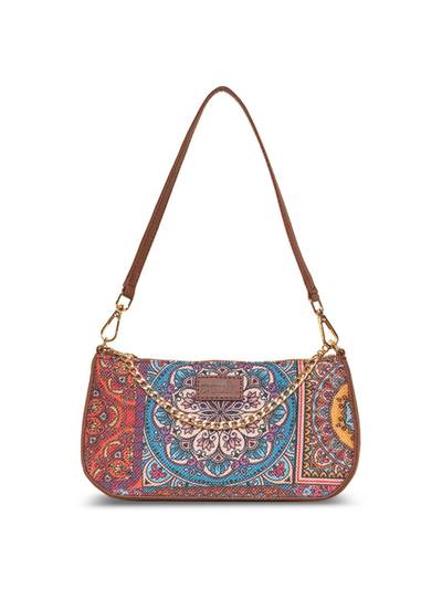 Multicolor Mandala Baguette Bag Multicolor
