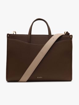 Kazo - Charlotte Carryall Brown Hand Bag with Detachable Strap