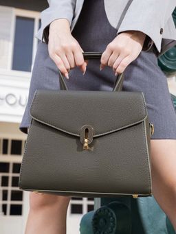 Haute Sauce - Women Greem Aurate Satchel Bag with Detachable Strap