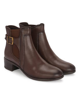 Delize - Womens Brown Solid Ankle Chelsea Boots
