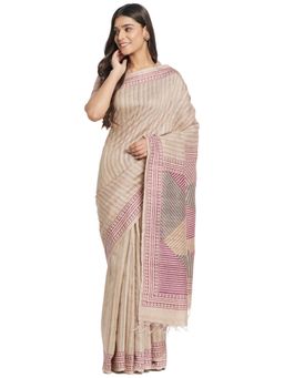 Fabindia - Silk Hand Block Printed Sari without Blouse