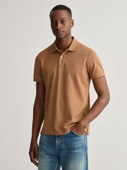 GANT - Men Brown Solid Regular Fit Polo T-Shirt