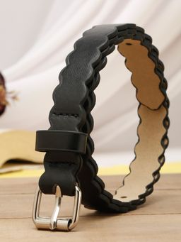 Stol'N - Girls Zig Zag Designed Belt - Black (2-6 Years)