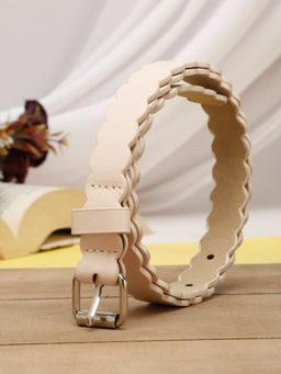 Stol'N - Girls Zig Zag Designed Belt - Cream (2-6 Years)