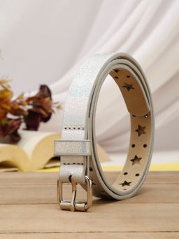 Stol'N - Girls Star Glitter Designed Belt - Silver (2-6 Years)