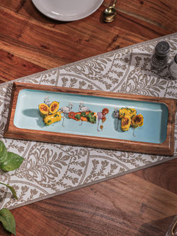 IREKA HOMES - Enamel Flamingo Fiesta Serving Plate