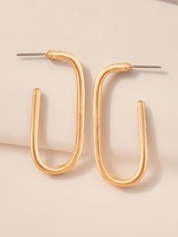 OOMPH - Gold Geometric Hoop Earrings - Bold Gold Look - for Women Stylish Latest