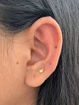 Boldiful - Strike 925 Sterling Silver 18K Gold Plated Cubic Zirconia Stud Earrings