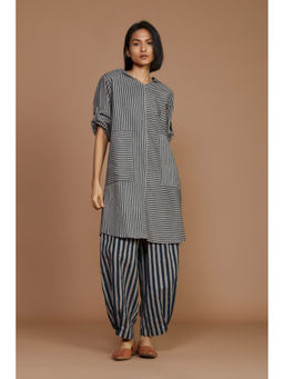 Mati - Grey with Charcoal Striped Hooded Co-Ord (Set of 2)