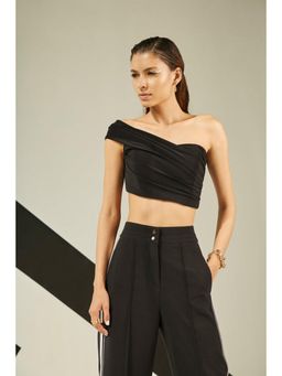 The Dapper Lady - Astral Black Draped Corset Top