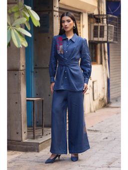 Kaveri - Beaten Metal Navy Blue Tie Shirt