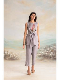 Kaveri - Flute Pipes Tie Beige Top