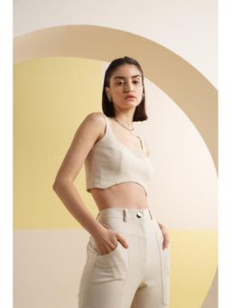 The Dapper Lady - Ivory Detail Crop Top