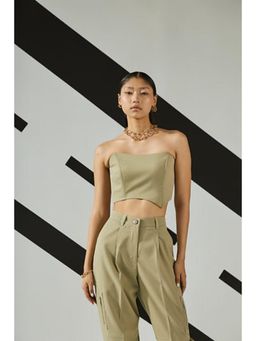 The Dapper Lady - Jade Green Asymmetric Corset Top