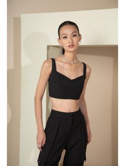 The Dapper Lady - Jet Black Crop Top
