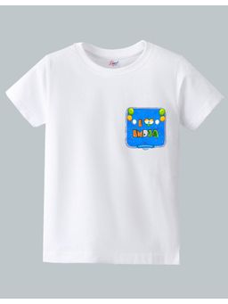 KAVEE - White Independence Day Theme Half Sleeves I Love My India Printed T-Shirt