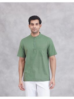 Fabindia - Green Cotton Mid Placket Shirt