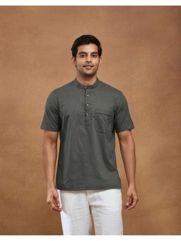 Fabindia - Charcoal Grey Cotton Mid Placket Shirt