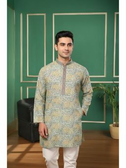 TATTVA - Green Applique Thread work Short Kurta