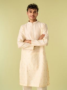 Diwas by Manyavar - Cream Art Silk Woven Kurta