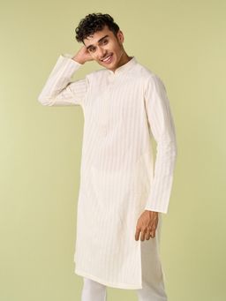 Diwas by Manyavar - Cream Cotton Woven Kurta